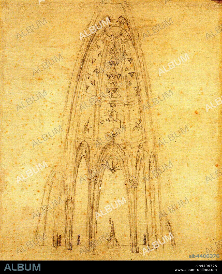 ANTONI GAUDÍ. El Hotel Atracción, proyecto irrealizado del arquitecto español Antoni Gaudí para construir un hotel-rascacielos en la ciudad estadounidense de Nueva York, en la zona de Manhattan, 1908.