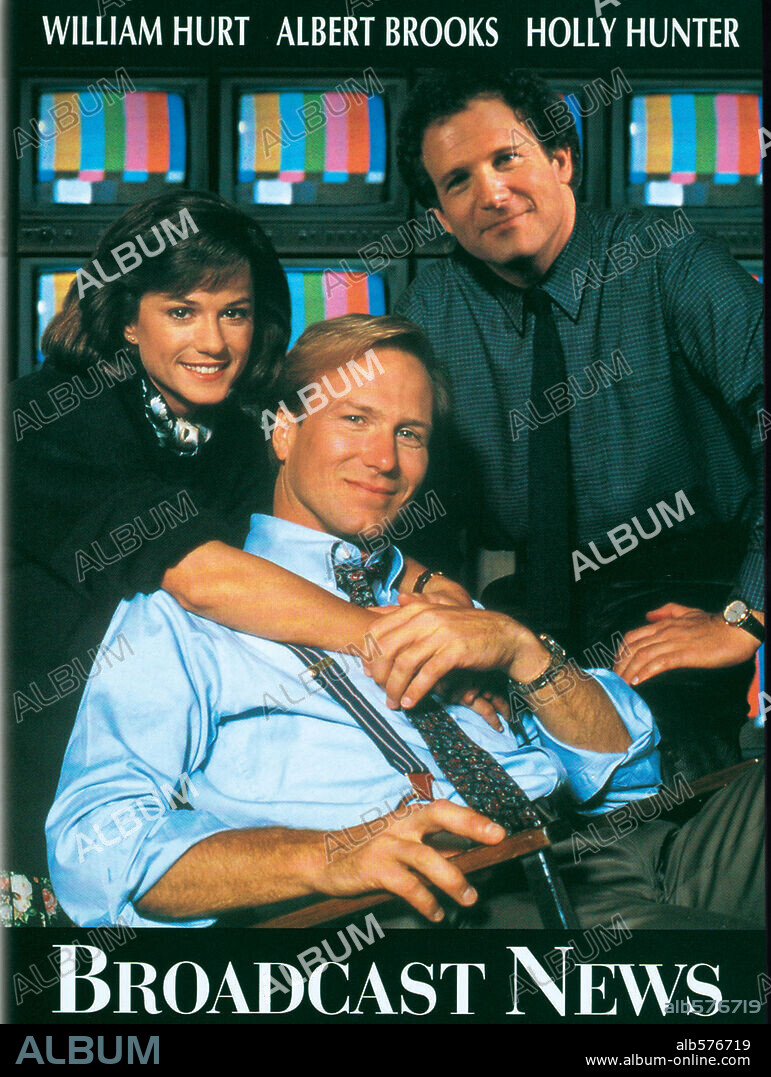 ALBERT BROOKS, HOLLY HUNTER and WILLIAM HURT in BROADCAST NEWS, 1987, directed by JAMES L. BROOKS. Copyright 20TH CENTURY FOX.