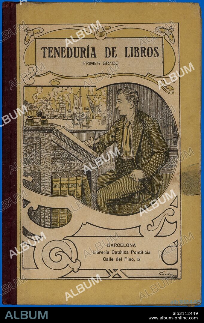 Portada del libro escolar Teneduría de Libros. Barcelona, Editorial FTD, año 1922.