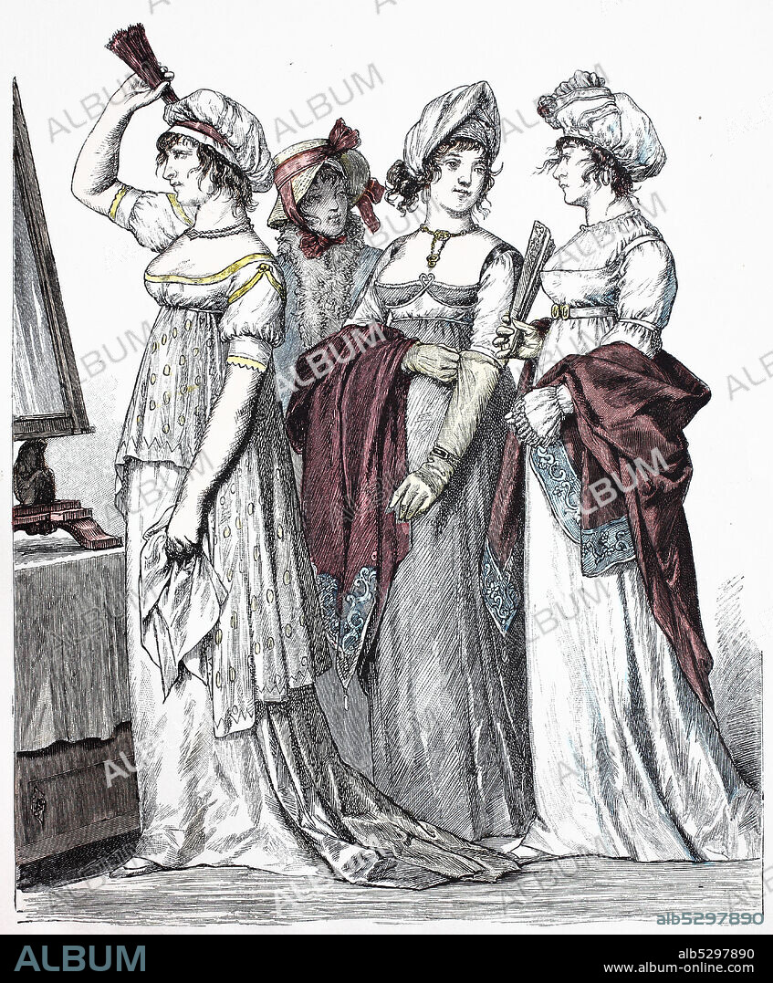 National costume, clothes, history of the costumes, French national costume, in 1803-1804, Volkstracht, Kleidung, Geschichte der Kostüme, französische Tracht, 1803-1804.