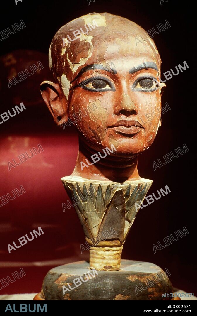 Wooden Head of Tutankhamun