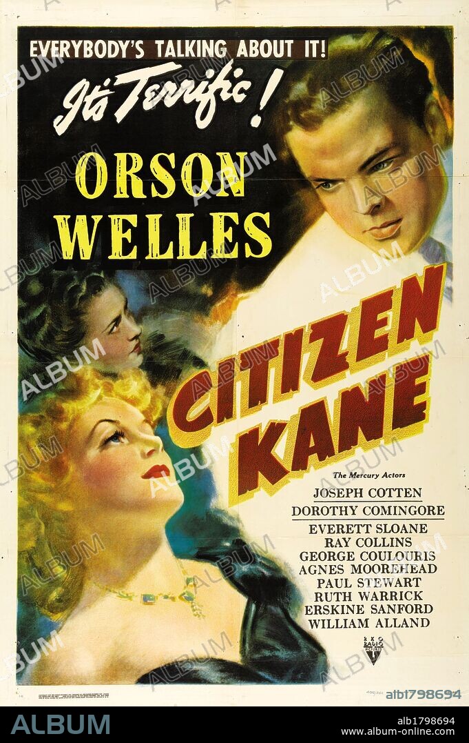 Plakat zu CITIZEN KANE, 1941, unter der Regie von ORSON WELLES. Copyright RKO.