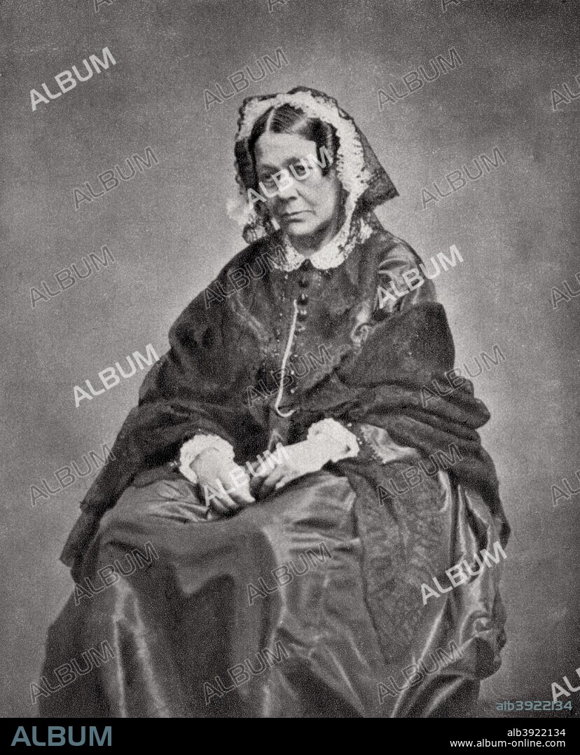 Comtesse de Segur, Russian-born French author, 1860. Sophie Feodorovna Rostopchine, Comtesse de Segur (1799-1874 is best remembered for her novel Les Malheurs de Sophie (Sophie's Misfortunes) A photograph from Album de Photographies dans L'Intimite de Personnages Illustres, 1860-1905, 3rd album, Editions MD, Paris.
