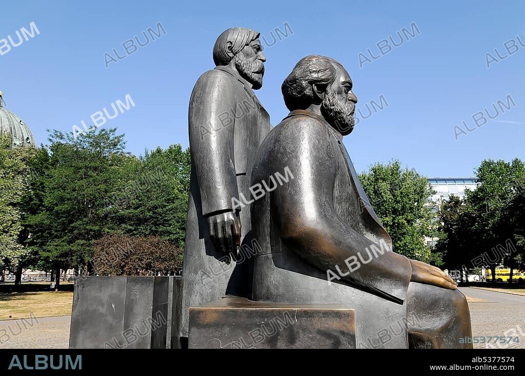 Statues of Karl Marx and Friedrich Engels, Berlin, Germany, Europe.