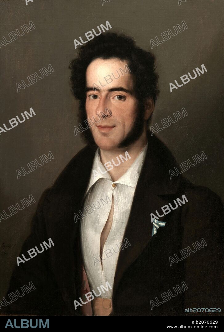 ANTONIO MARIA ESQUIVEL. Antonio María Esquivel y Suárez de Urbina / 'Santiago Miranda', 1836, Escuela Española, Óleo sobre Lienzo, 77,5 cm x 56 cm, P04298.