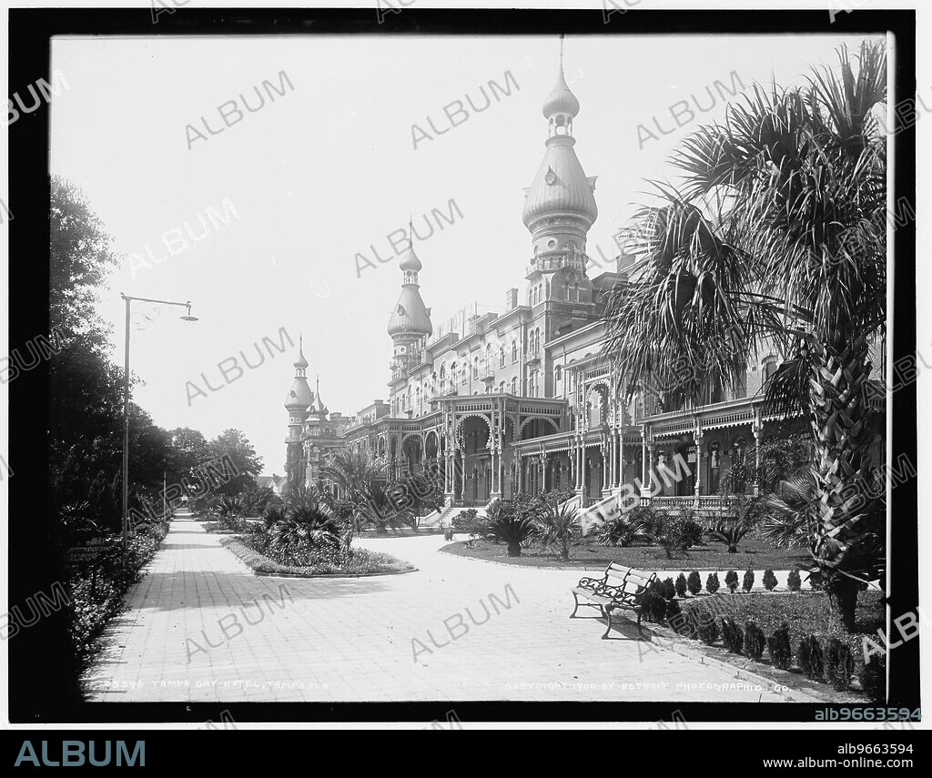 Tampa Bay Hotel, Tampa, Fla., c1900. The Tampa Bay Hotel was built by Henry B. Plant and opened in 1891. It was located near the terminus of the Plant System railway line, also owned by Plant. The hotel later became the Henry B. Plant Museum.