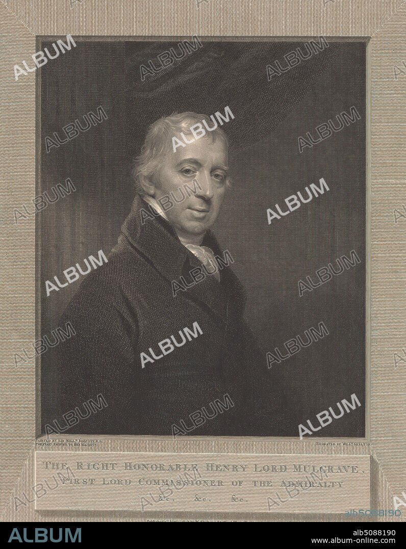 The Honourable Henry, Lord Mulgrave, 1st Earl of Mulgrave, William Skelton, 17631848, British, after Sir William Beechey, 17531839, British, 1808, Line engraving on moderately thick, moderately textured, cream, laid paper, Sheet: 18 × 13 15/16 inches (45.7 × 35.4 cm) and Image: 13 7/16 × 11 inches (34.1 × 27.9 cm).