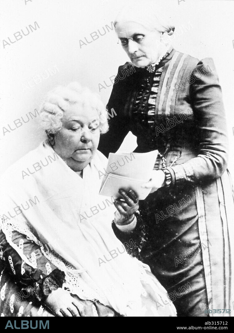 Susan B. Anthony and Elizabeth Cady Stanton (seated).