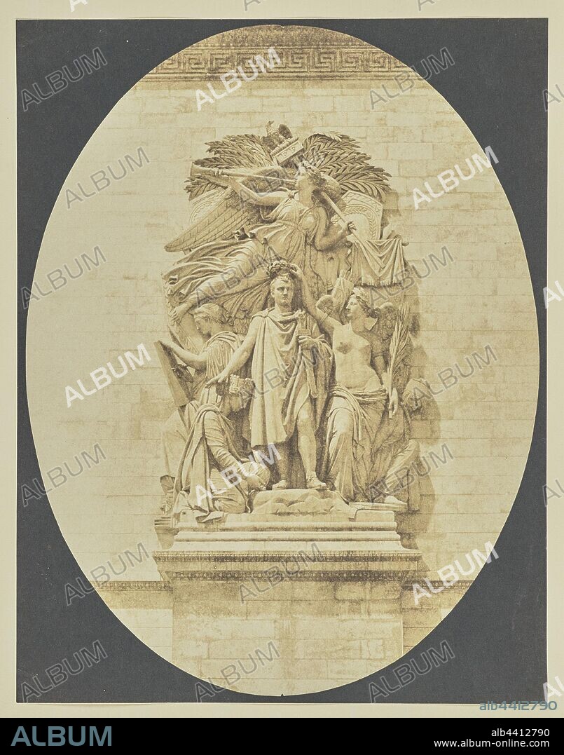 Detail of Le Triomphe de 1810, Arc de Triomphe, Hippolyte Bayard (French, 1801 - 1887), Paris, France, about 1847, Salted paper print, 20.3 × 15.6 cm (8 × 6 1/8 in.).