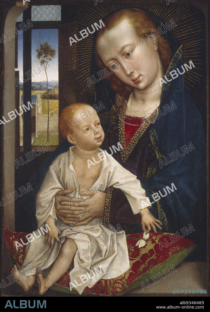 Virgin and Child, follower of Rogier van der Weyden, Netherlandish, c.13991464, 147075, Oil on panel, Made in Belgium, Europe, Paintings, 23 5/8 x 16 3/8 in. (60 x 41.6 cm).
