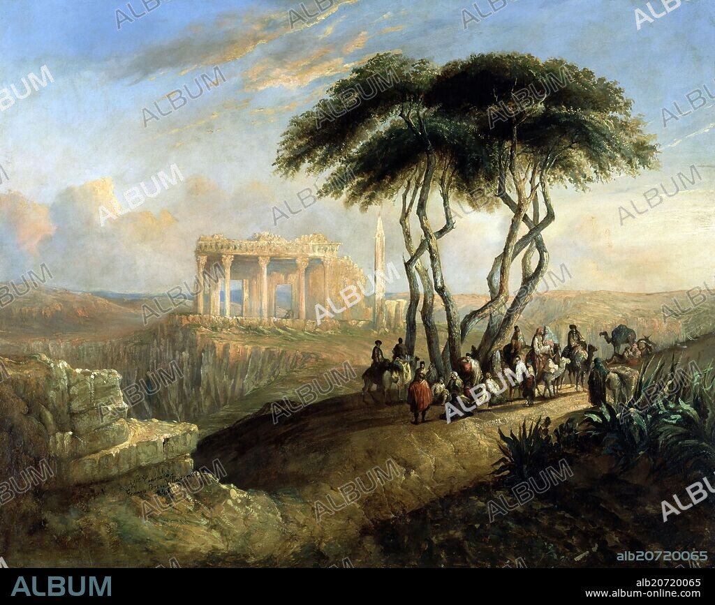 JENARO PEREZ VILLAAMIL (1807-1854). 'Paisaje oriental con ruinas clásicas', 1842, Oil on canvas, 78 x 96 cm.