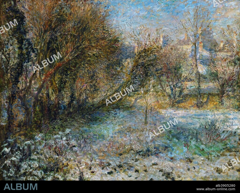 PIERRE AUGUSTE RENOIR. Paysage de neige Snow-covered Landscape. Date/Period: 1870 - 1875. Painting. Oil on canvas. Height: 510 mm (20.07 in); Width: 660 mm (25.98 in).