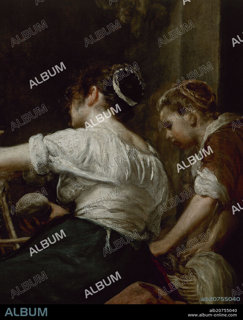 DIEGO VELAZQUEZ (1599-1660). LAS HILANDERAS O LA FABULA DE ARACNE - DETALLE - HACIA 1657 - O/L - NP 1173 - BARROCO ESPAÑOL - CONJUNTO 755.
