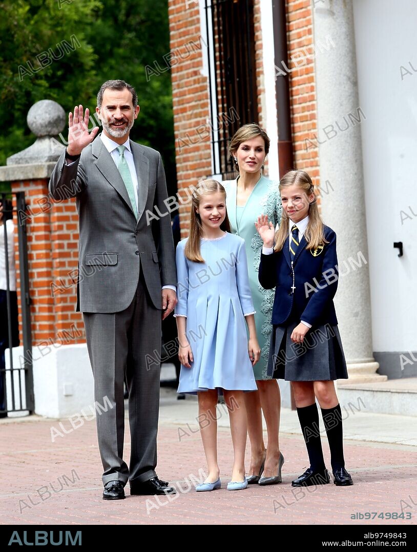 Madrid, 05/17/2017. The royal family at the communion of Infanta Sofía. Photo: Ernesto Acute Archdc.