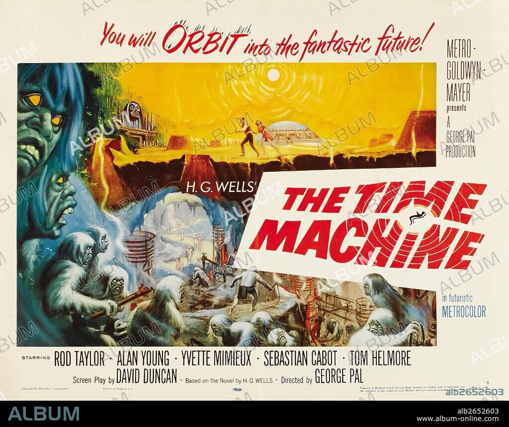 Poster of THE TIME MACHINE, 1960, directed by GEORGE PAL. Copyright M.G.M.