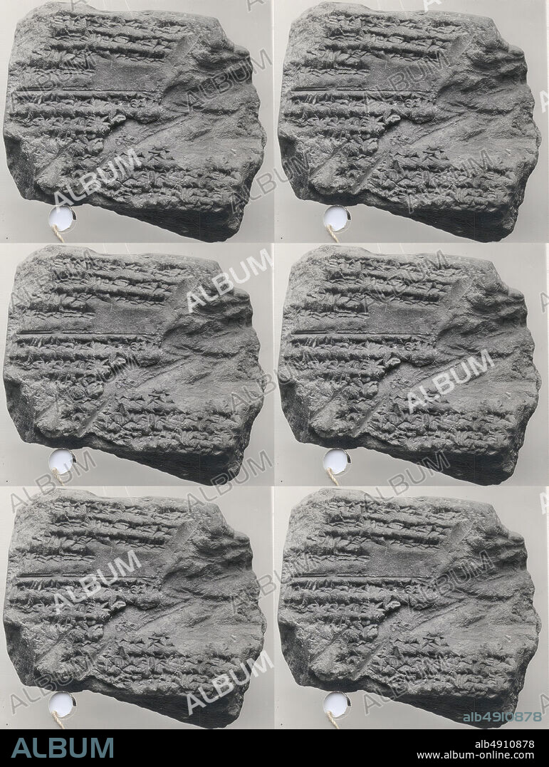Cuneiform tablet impressed with seal: temple inventory, Esangila archive, ca. 327 B.C., Mesopotamia, probably from Babylon (modern Hillah), Clay, 2.37 x 3.12 x 1.42 in. (6.02 x 7.92 x 3.6 cm), Clay-Tablets-Inscribed-Seal Impressions.