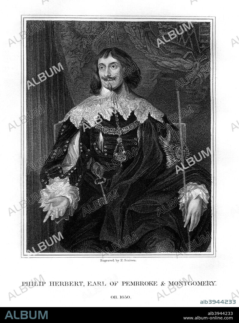 Philip Herbert, 4th Earl of Pembroke, courtier and politician, (1828). Herbert (1584-1650) was governor of the Isle of Wight and  Chancellor of the University of Oxford. His daughter married Robert Dormer, 1st Earl of Carnarvon.