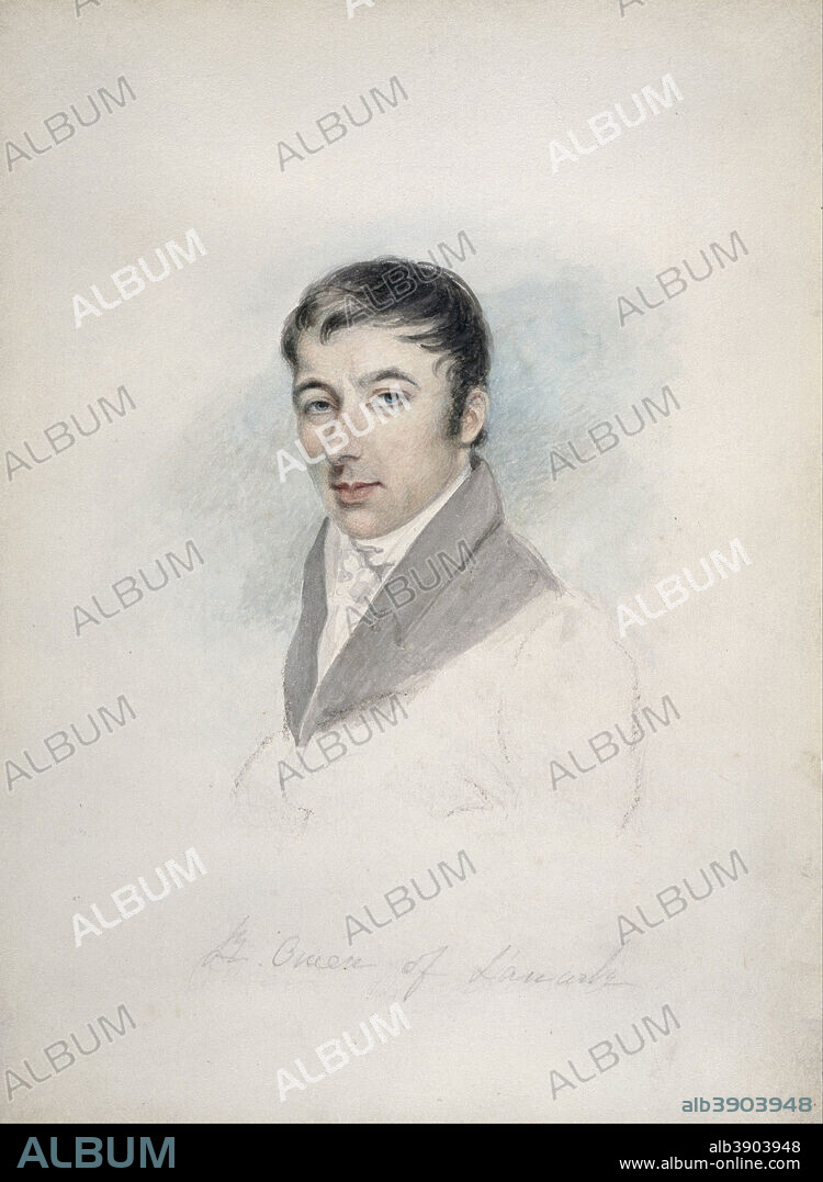 MARY ANN KNIGHT. Robert Owen, 1771 - 1858. Pioneer socialist. Date/Period: 1800. Drawing. Watercolour on paper. Height: 281 mm (11.06 in); Width: 213 mm (8.38 in).