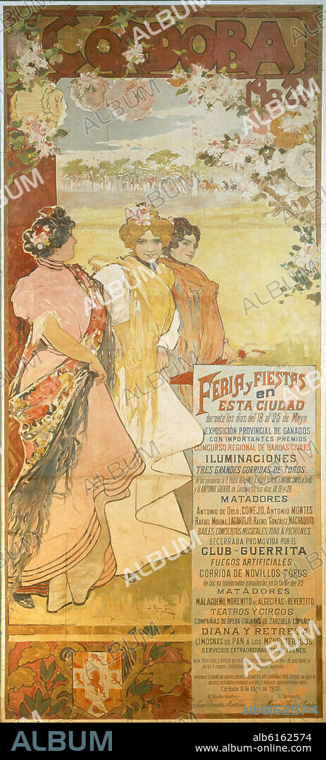 JULIO ROMERO DE TORRES (1874-1930). CARTEL DE FERIA DE CORDOBA 1902.