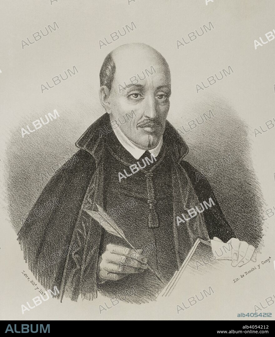 Luis de Góngora (Córdoba, 1561-Córdoba, 1627). Dibujo por Letre. Retrato. Litografía. Crónica General de España, Historia Ilustrada y Descriptiva de sus Provincias. Andalucía, 1867. Biblioteca Histórico Militar de Barcelona, Cataluña, España.