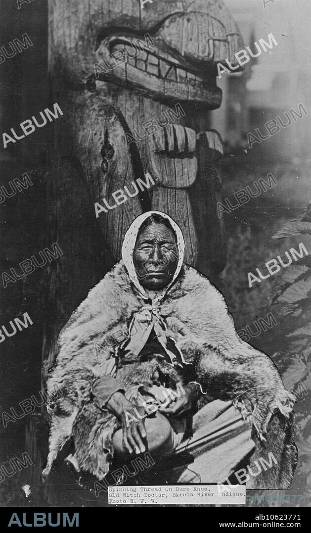 FRANK G. CARPENTER. Old Indian witch doctor, between 1900 and 1930.
