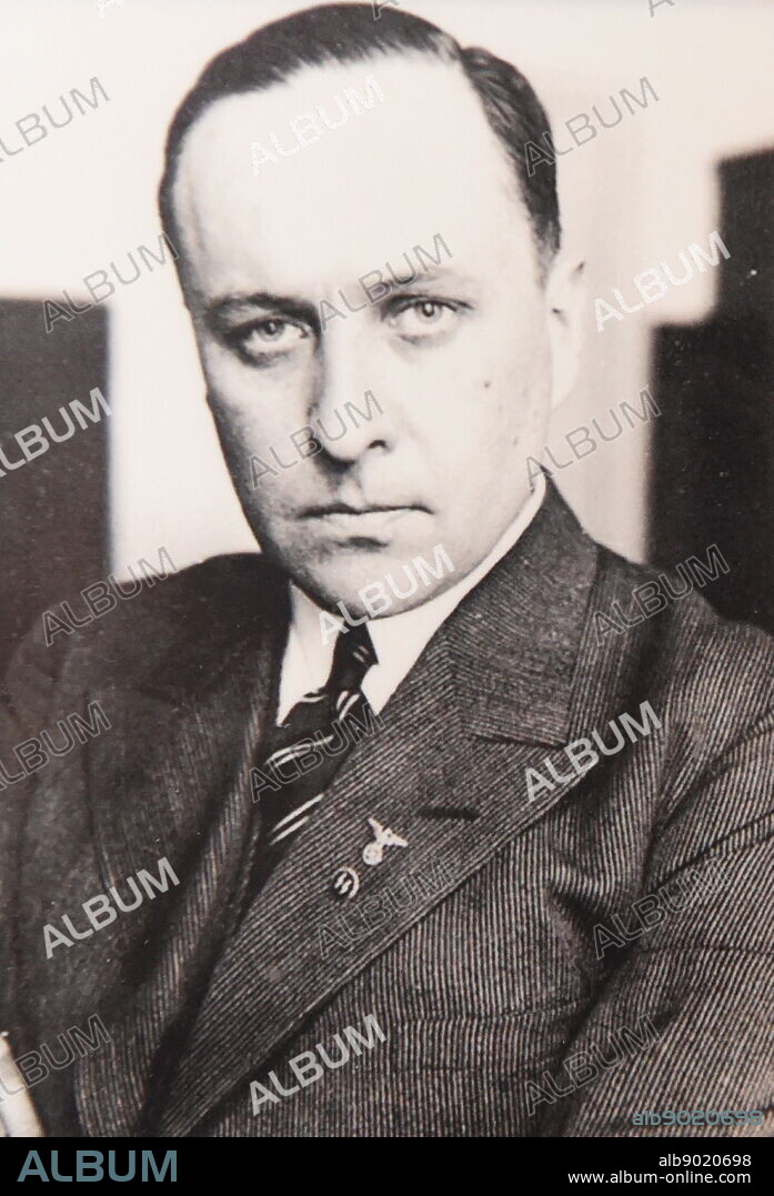 Richard Walther Darre, born Ricardo Walther Oscar Darre (14 July 1895 - 5 September 1953), was one of the leading Nazi "blood and soil" (Blut und Boden) ideologists and served as Reich Minister of Food and Agriculture. As the National leader (Reichsleiter) for agricultural policy, he was a high-ranking functionary in the Nazi Party and as a Senior group leader (Obergruppenfuhrer) in the SS, he was the seventh most senior commander in that organisation. He was tried and found guilty on three counts at the Ministries Trial.