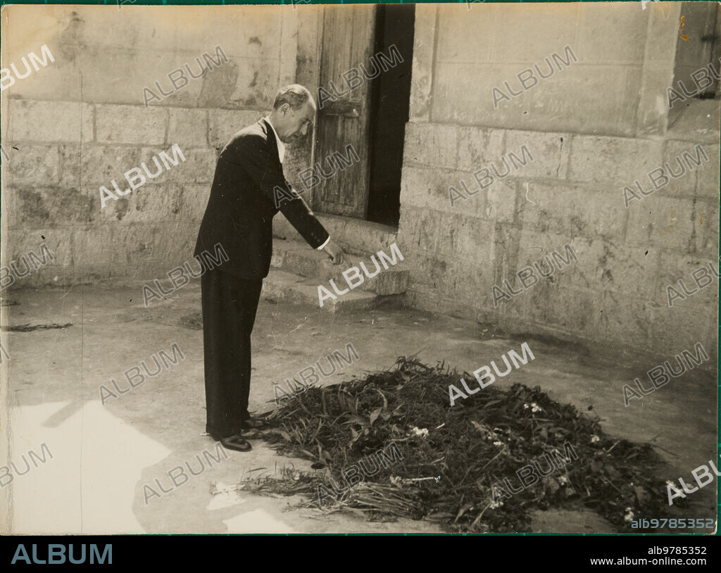 Alicante, 1942 (CA.). Corner of the courtyard of the Alicante prison where José Antonio Primo de Rivera was shot.