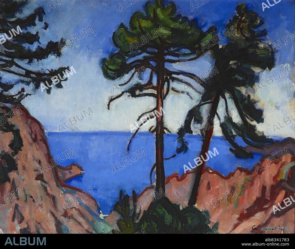 CHARLES CAMOIN. Deux Pins dans les calanques de Piana.