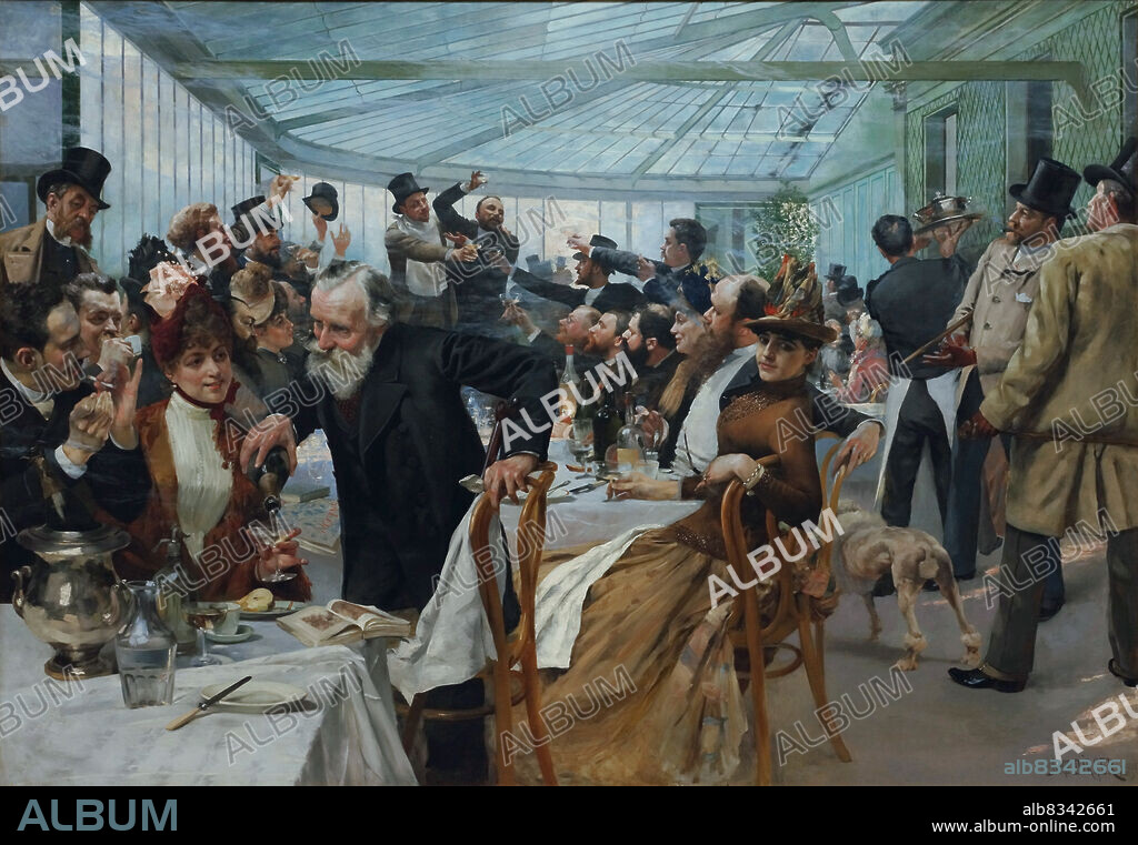 HUGO BIRGER. The Scandinavian Artists' Lunch at Café Ledoyen, Paris: Varnishing Day.