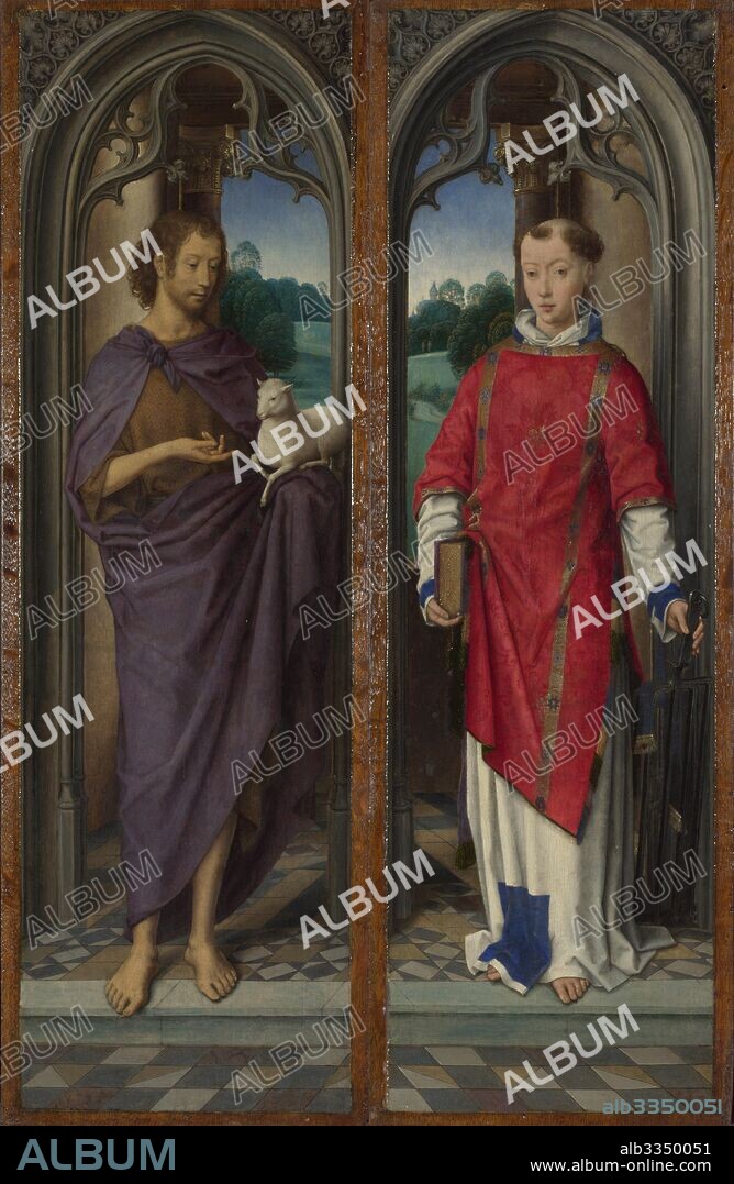 HANS MEMLING. Saint John the Baptist and Saint Lawrence (Panels of the Pagagnotti Triptych).