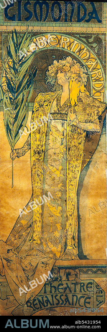 Alphonse Mucha / Cartel de 'Gismonda', 1894. Institut del Teatre de Barcelona.
