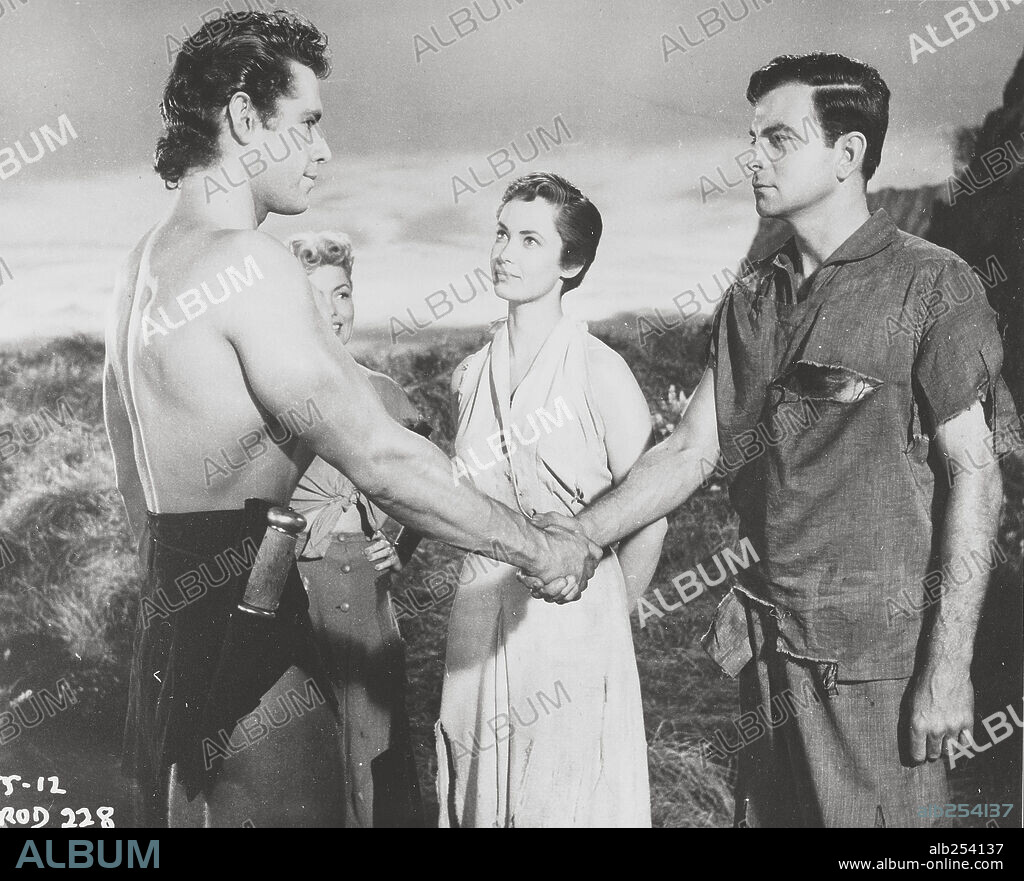 BETTA SAINT-JOHN and GORDON SCOTT in TARZAN AND THE LOST SAFARI, 1957, directed by H. BRUCE HUMBERSTONE. Copyright M.G.M.