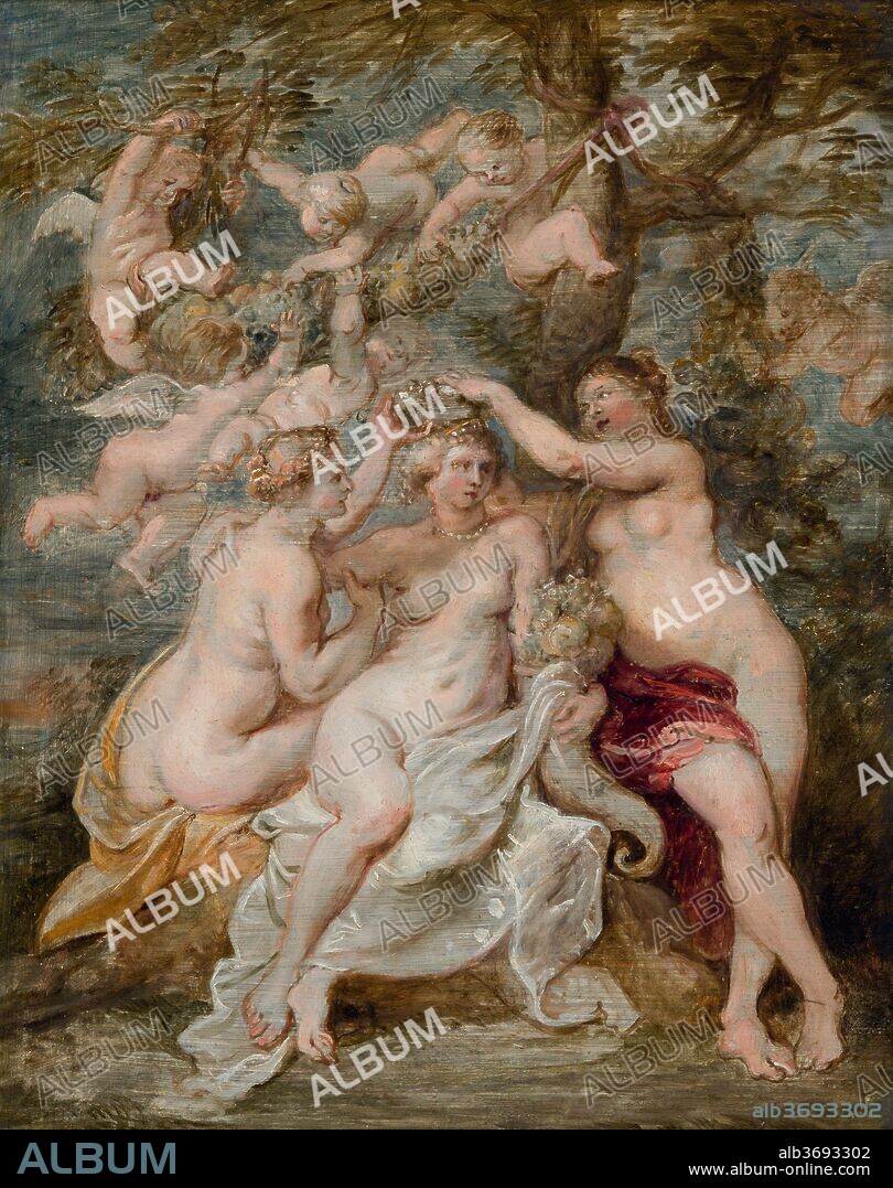 PIETER PAUL RUBENS. The nymphs crowning the Goddess of Abundance.
