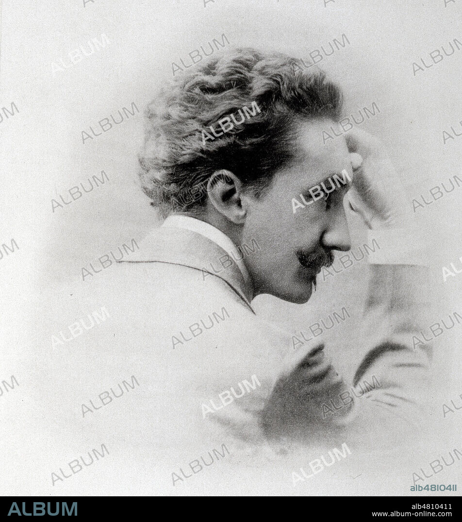 Portrait d'apres une photographe du Comte Robert de MONTESQUIOU paru dans La France contemporaine de 1903. Collection KHARBINE-TAPABOR.