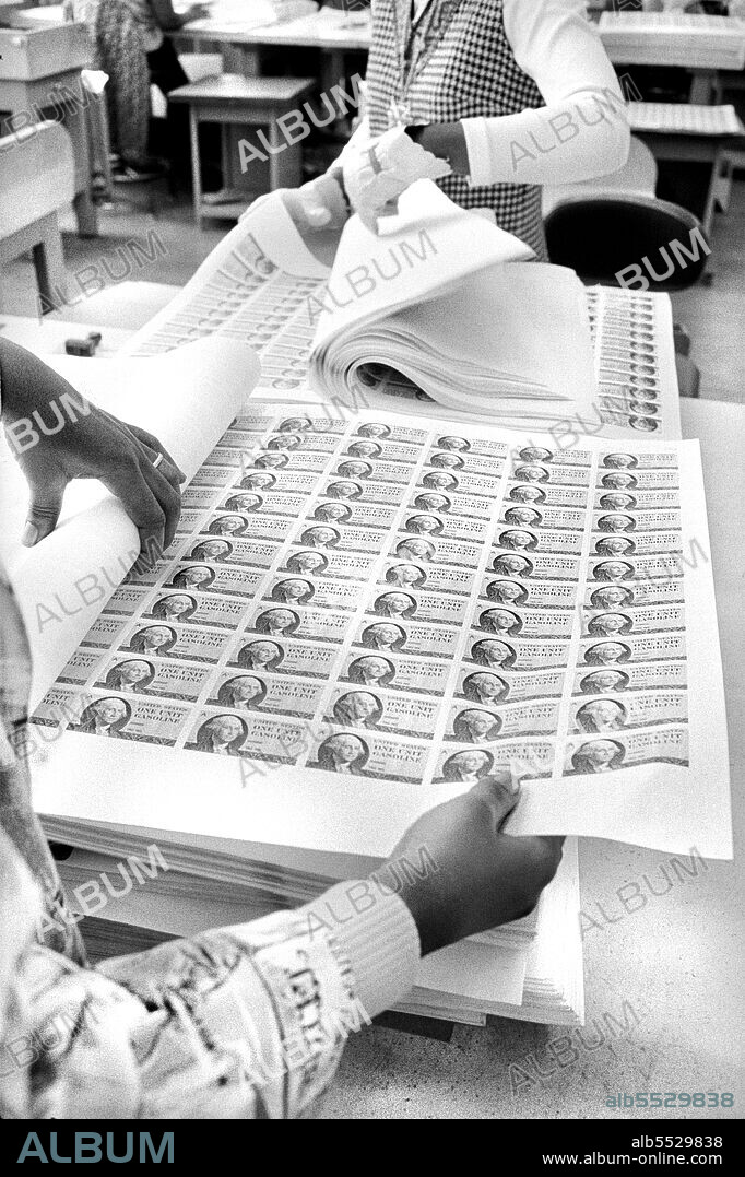 Gas Ration Stamps, Bureau of Engraving & Printing, Washington, D.C., USA, Warren K. Leffler, US News & World Report Magazine Collection, January 31, 1974.