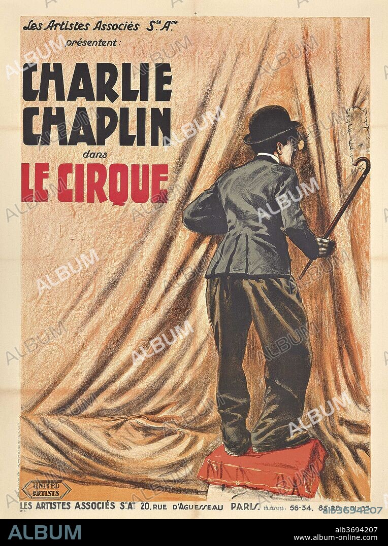ANONYME. Movie poster Le Cirque (The Circus) by Charlie Chaplin.