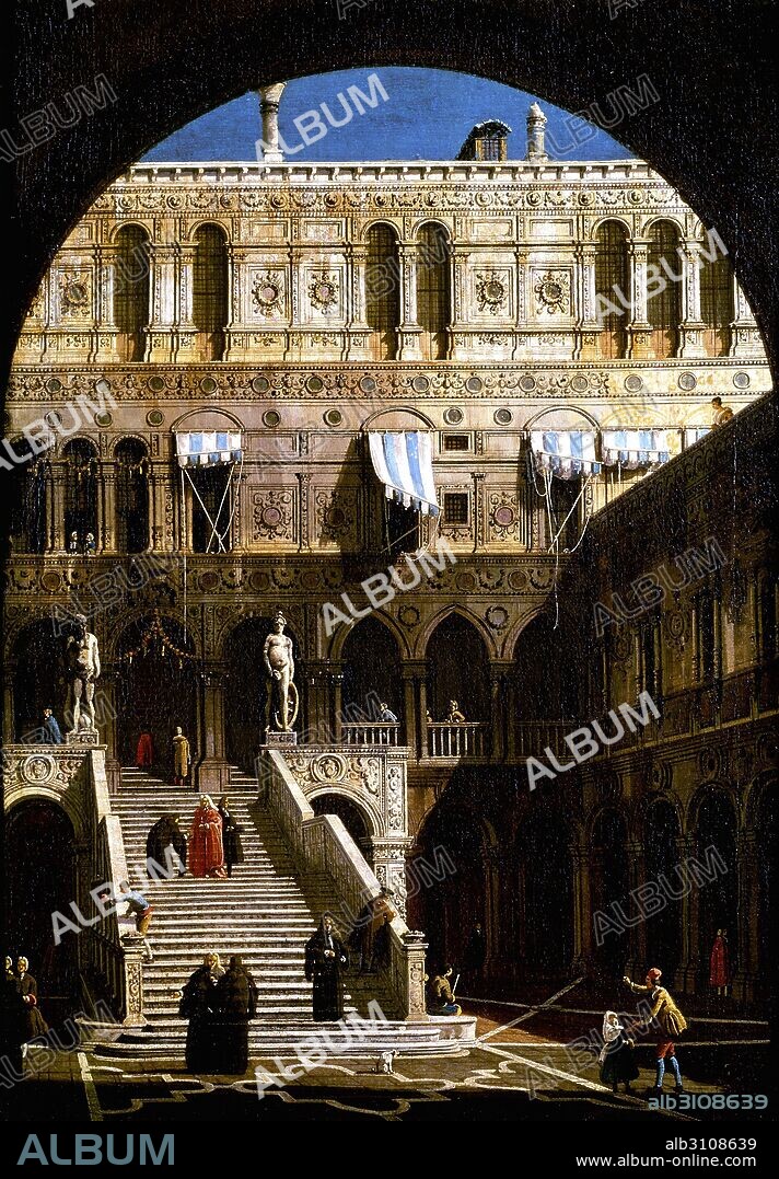 CANALETTO. Escalera de los Gigantes en el Palacio Ducal/1755-6.