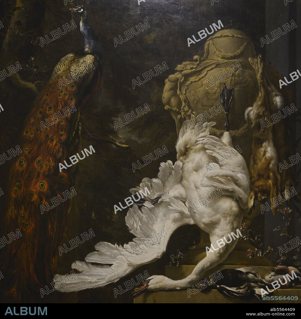 Jan Weenix (1640-1719). Dutch painter. Peacock and Hunting Trophies, 1708. Oil on canvas. Calouste Gulbenkian Museum. Lisbon, Portugal.