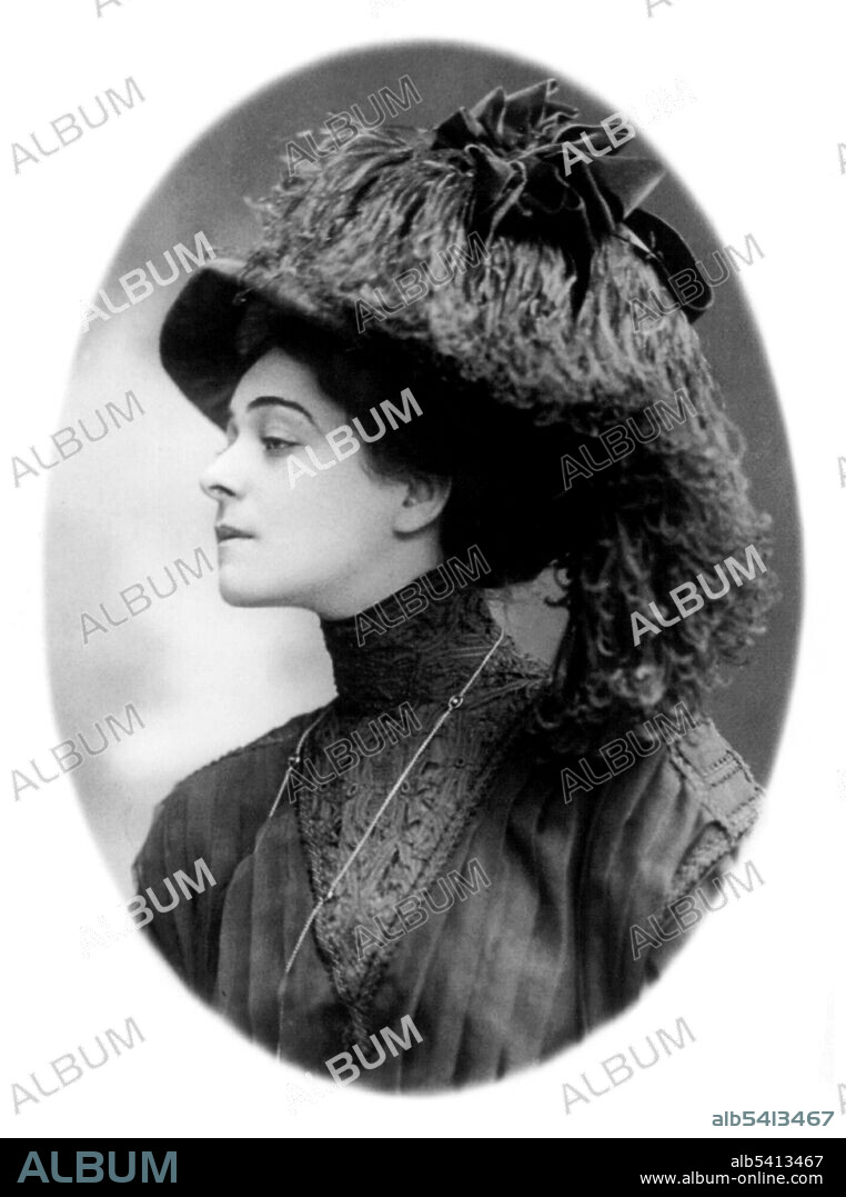 Alla Nazimova (June 3, 1879 - July 13, 1945) was a Russian-American actress. On Broadway, she was noted for her work in the classic plays of Ibsen, Chekhov and Turgenev. She later moved on to film, where she served many production roles, both writing and directing films under pseudonyms. Her film Salome is regarded as a cultural landmark. Nazimova openly conducted relationships with women, and created the Garden of Allah hotel, which would become a retreat for many celebrities of the time. She is credited with having originated the phrase, sewing circle, as a discreet code for lesbian or bisexual actresses. A. Dupont, March 31, 1908 (cropped and cleaned).