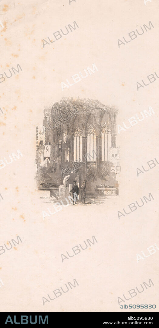 Cortes and Pizarro, Edward Alfred Goodall, 18191908, British, after Joseph Mallord William Turner, 17751851, British, 1834, Open etching on moderately thick, slightly textured, beige, wove paper, with cream, chine colle, Sheet: 11 7/8 × 8 5/16 inches (30.2 × 21.1 cm), Plate: 11 1/2 × 6 inches (29.2 × 15.2 cm), Chine collé: 11 1/8 × 5 13/16 inches (28.3 × 14.8 cm), and Image: 4 × 3 1/4 inches (10.2 × 8.3 cm).