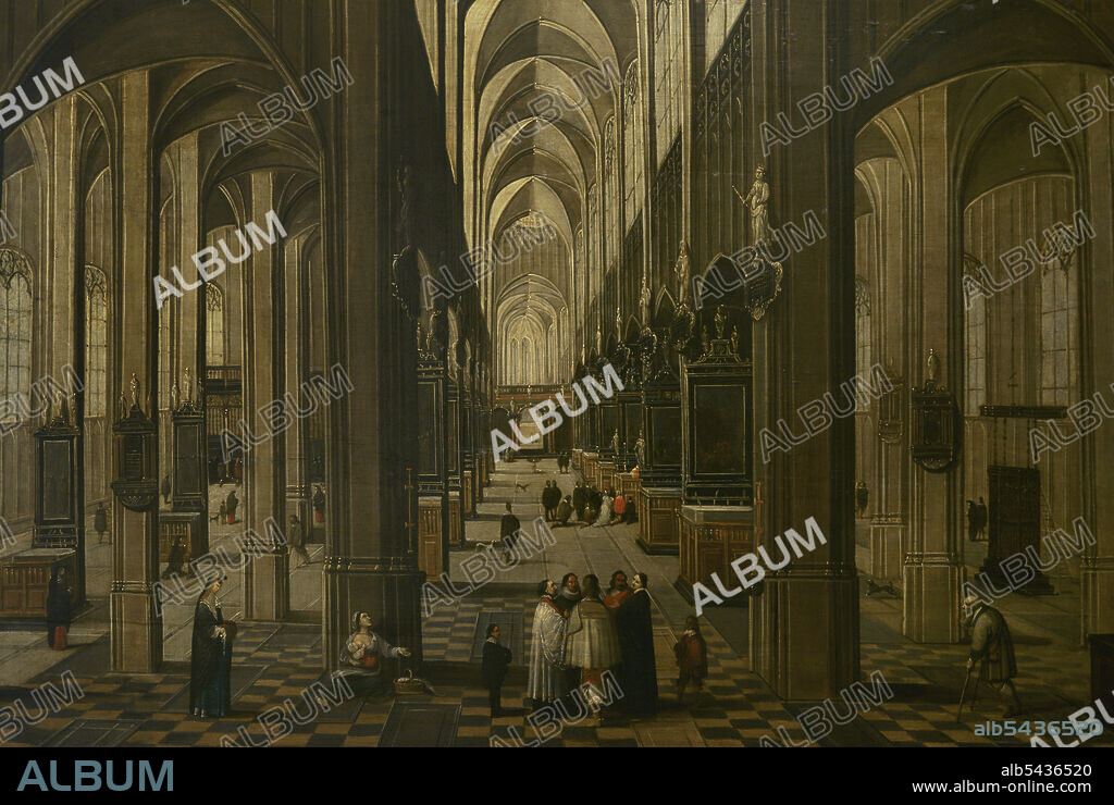 PIETER NEEFS THE ELDER (CA. 1576-1656/1661). FLEMISH PAINTER.. Pieter Neefs el Viejo (h. 1576-1656/1661). Pintor flamenco. Interior de la Catedral de Amberes, h. 1625. Museo Nacional de Arte Antiguo. Lisboa. Portugal.