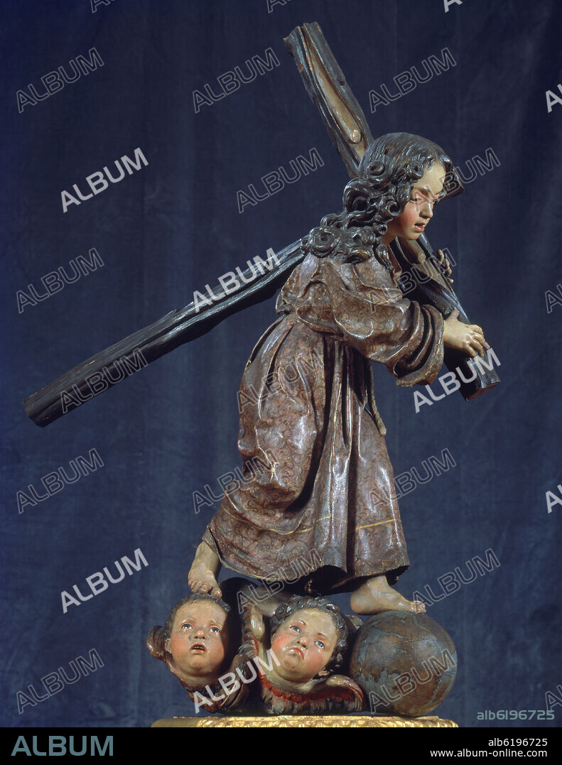 ALONSO CANO. NIÑO JESUS NAZARENO, 1657/60, ESCULTURA DE MADERA POLICROMADA DE 57cm.
