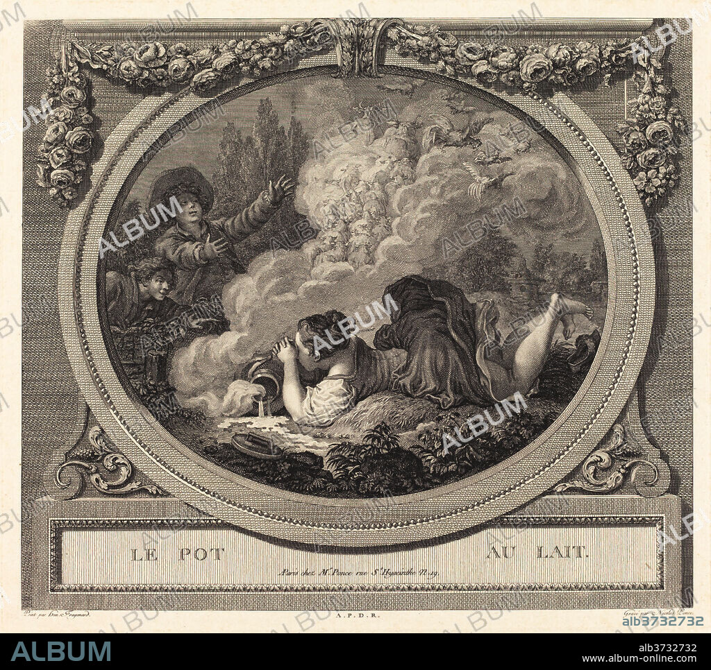NICOLAS PONCE AFTER JEAN-HONORé FRAGONARD. Le pot au lait. Medium: etching and engraving.