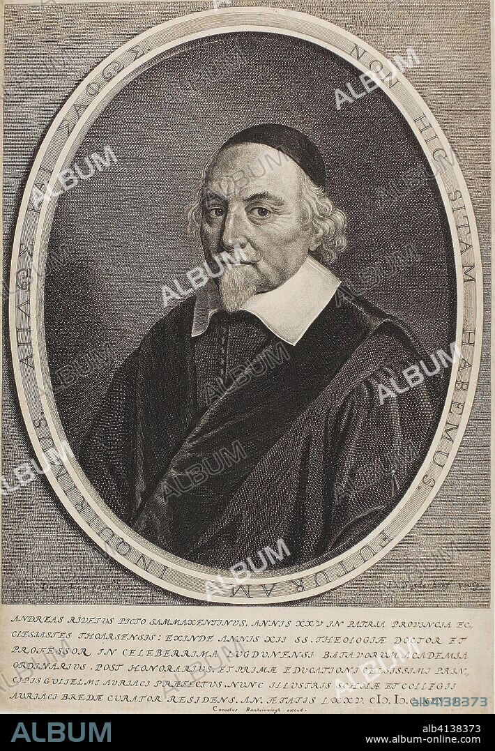 Portrait of André Rivet. Jonas Suyderhoef (Dutch, c. 1613-1686); after Pieter Dubordieu (Dutch, c. 1609-c. 1678). Date: 1647. Dimensions: 275 x 222 mm (image); cut within plate; 327 x 226 mm (sheet). Engraving on cream paper. Origin: Holland.