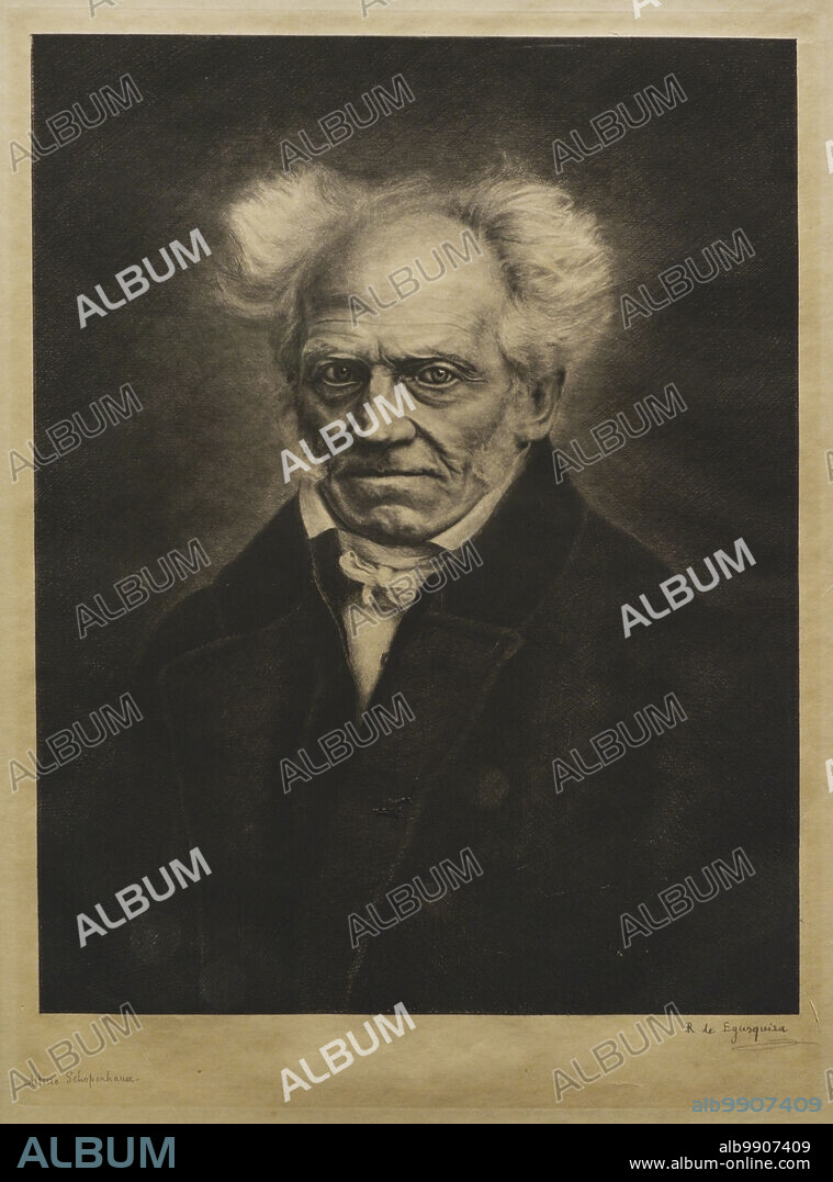 ROGELIO DE EGUSQUIZA Y BARRENA (1845-1915). SPANISH PAINTER.. Arthur Schopenhauer (1788-1860). Filósofo alemán. Retrato por Rogelio de Egusquiza (1845-1915), 1885-1888. Aguafuerte sobre papel, 462 x 360 mm. Museo del Prado. Madrid. España.