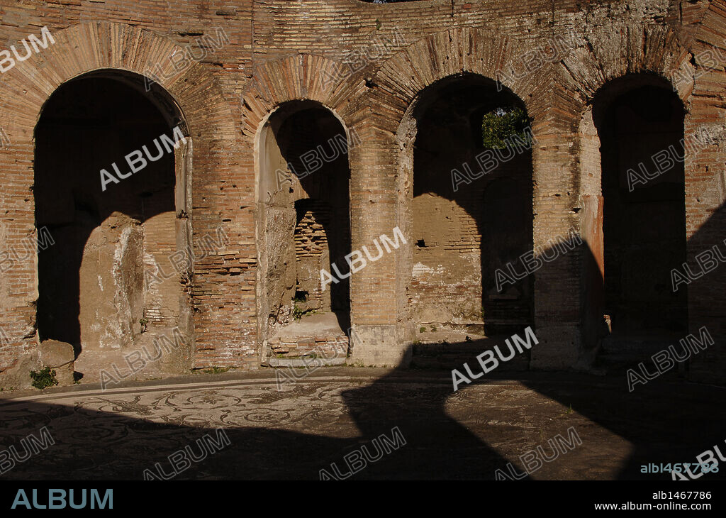 Ostia Antica. Baths of the Seven Sages. 2nd century AD. Round hall. Detail. Near Rome. Italy.