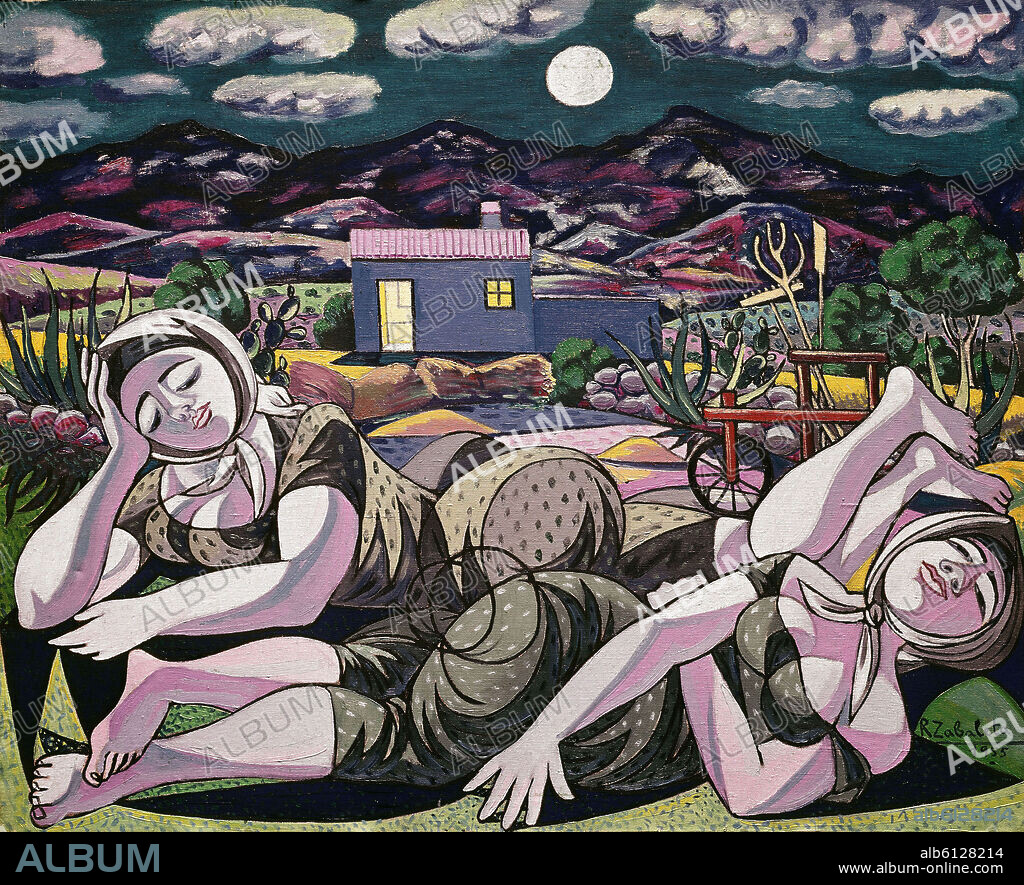 RAFAEL ZABALETA (1907-1960). 'Nocturno de las mujeres', 1955, Oil on canvas, 81 x 100 cm.