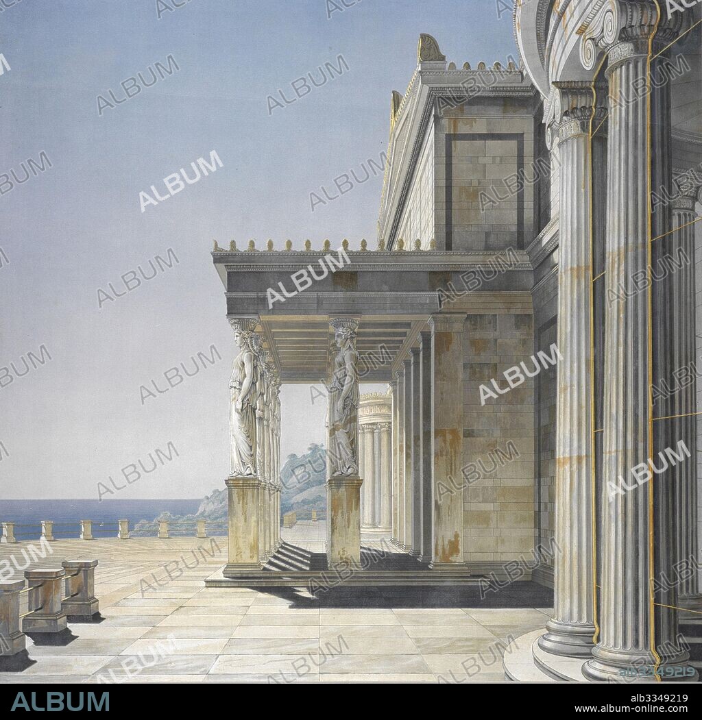 KARL FRIEDRICH SCHINKEL. The Orianda Palace in the Crimea. Perspective View of the Sea Terrace.