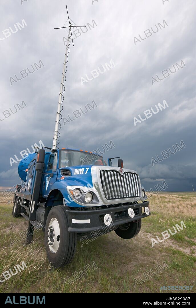 A Doppler on Wheels portable weather radar truck scans a severe thunderstorm in central Nebraska on May 29, 2010. More than 100 research vehicles, including the DOW, participated in VORTEX 2, an unprecedented two-year science project to study tornadoes in the United States in 2009 and 2010.
