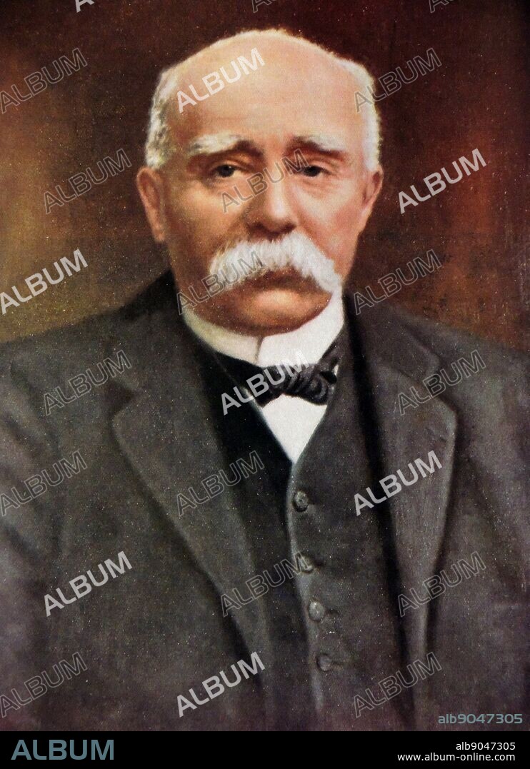 Georges Benjamin Clemenceau (1841-1929), The French Premier who led his country to the final victory in the First World War. Clemenceau served as the Prime Minister of France from 1906-1920 and again from 1917-1920. He was one of the principal architects of the Treaty of Versailles at the Paris Peace Conference of 1919. He took a very harsh position against defeated Germany and won agreement on Germany's payment of large sums for reparations.
